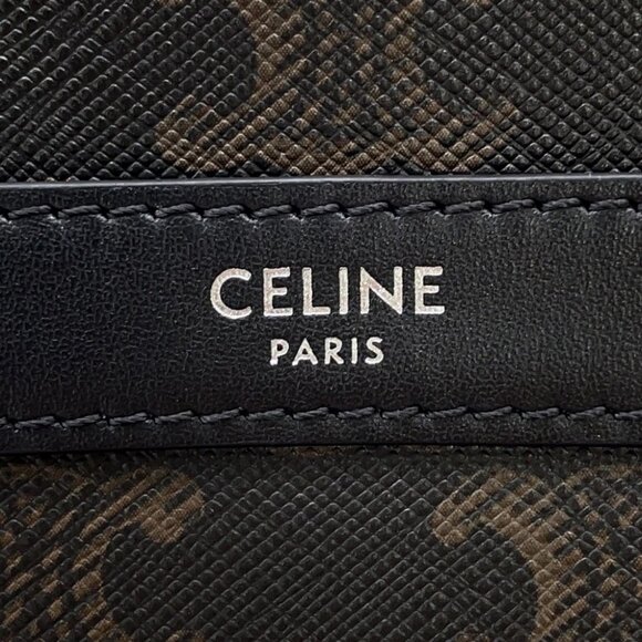 CELINE Triomphe Multi-Pocket Crossbody Bag PVC/Leather Brown/Black 111632EU1 - Picture 11 of 13